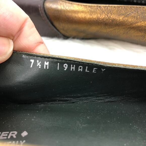 Donald J. Pliner 7.5 Womens Copper Haley Peace Sign Crystal Embellished Flats - Picture 8 of 8